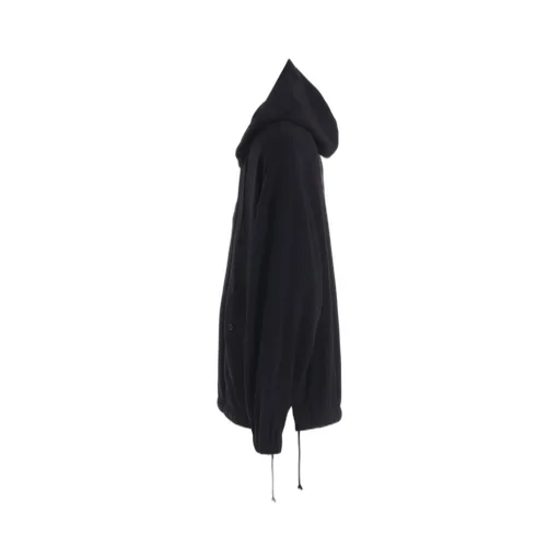 Twill Terry Mix Oversized Lace-Up Hoodie