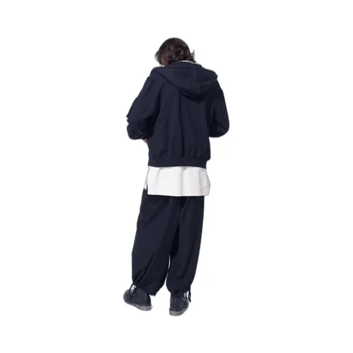 Twill Terry Mix Zip-Up Hoodie With Utility Sleeve Pocket
