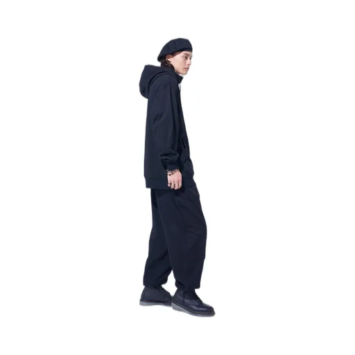 French Terry Flower Embroidery Zip-Up Hoodie