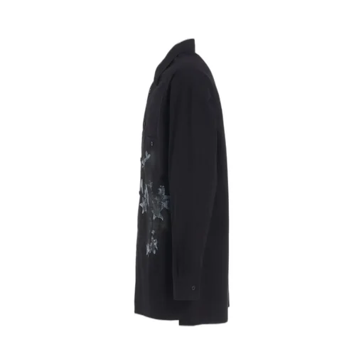 Poisonous Flower Print Single Seam Pocket Shirt