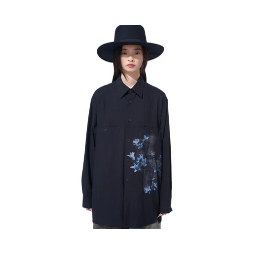 Poisonous Flower Print Single Seam Pocket Shirt
