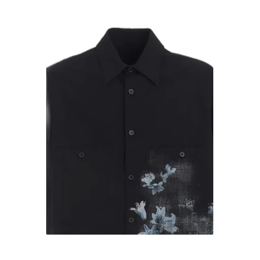 Poisonous Flower Print Single Seam Pocket Shirt