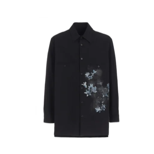 Poisonous Flower Print Single Seam Pocket Shirt