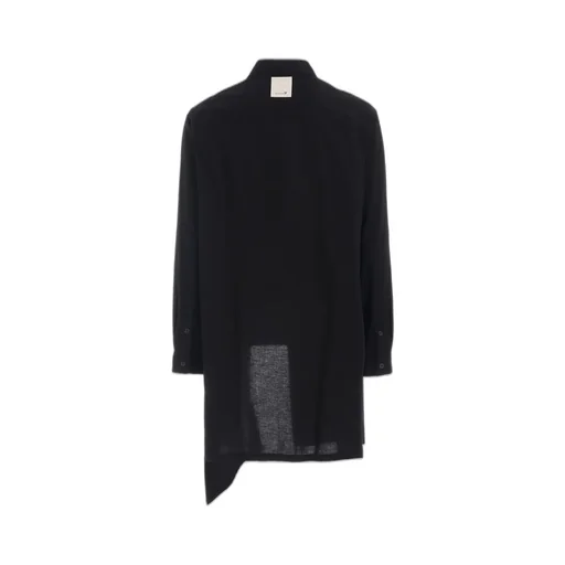Asymmetric Cutwork Embroidery Light Twill Shirt