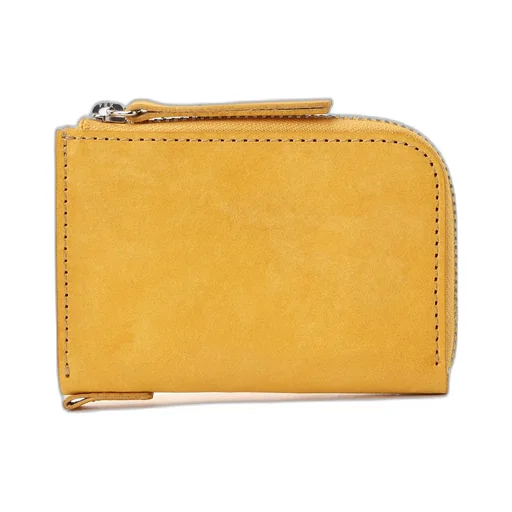 Vegetable-Tanned Nubuck Leather Zip Wallet