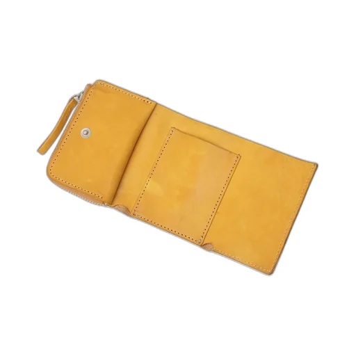 Vegetable-Tanned Nubuck Leather Trifold Wallet