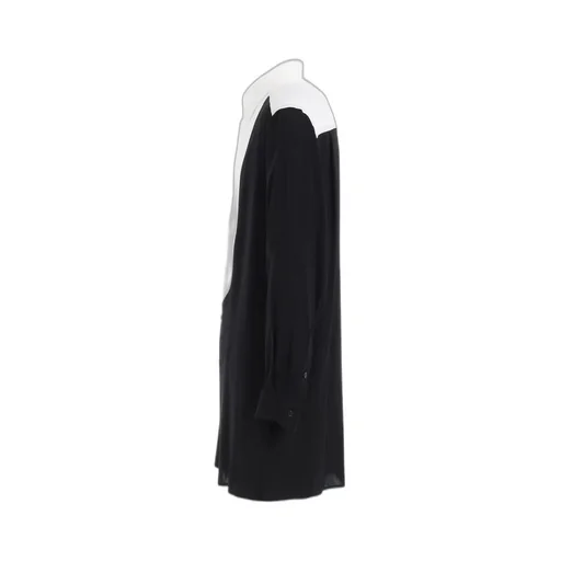 Rayon Monochrome Panel Tuck Collar Shirt