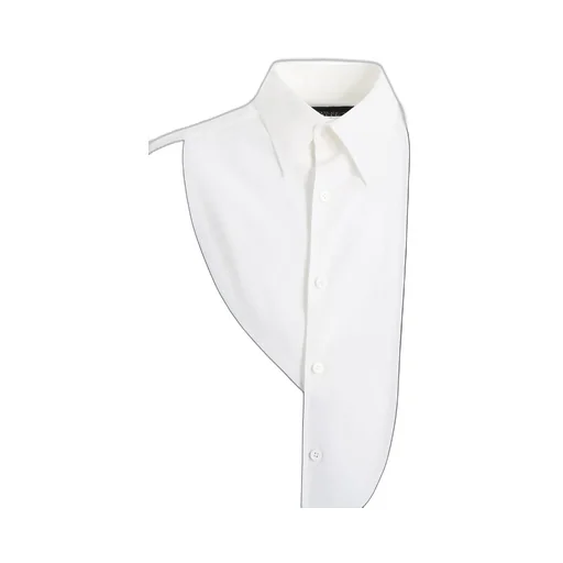 Rayon Monochrome Panel Tuck Collar Shirt