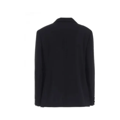 Wool Gabardine Peacked Lapel 2-Button Jacket