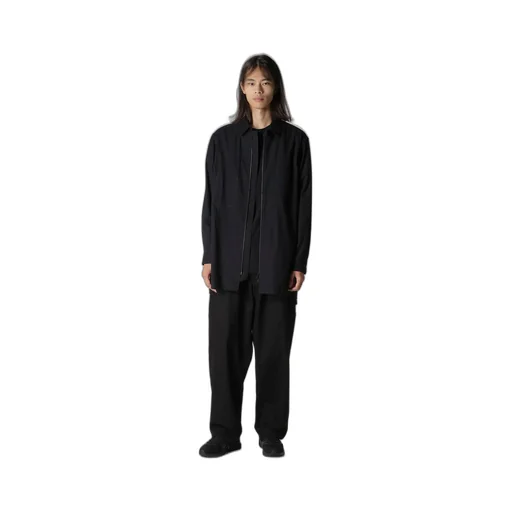 Cotton Flannel Chain Stitch Front Zip Shirt