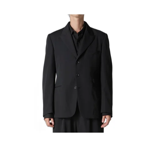 Wool Gabardine Peacked Lapel 2-Button Jacket