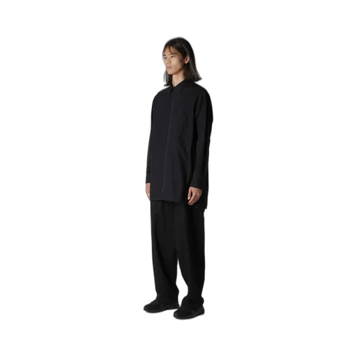 Cotton Flannel Chain Stitch Front Zip Shirt