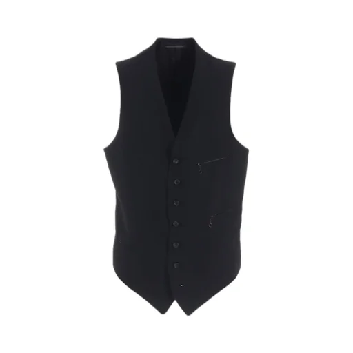 Wool Gabardine Zip Pocket Vest