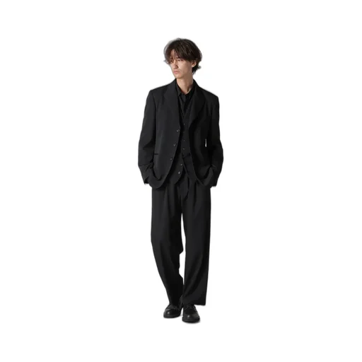 Wool Gabardine Zip Pocket Vest