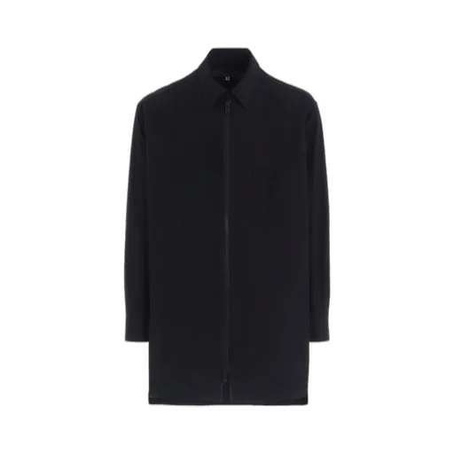 Cotton Flannel Chain Stitch Front Zip Shirt