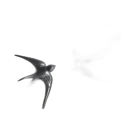 Tin Alloy Smoked Swallow Brooch
