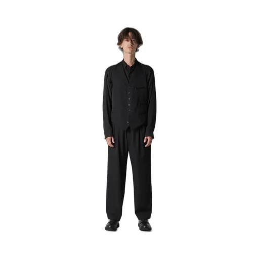 Wool Gabardine Zip Pocket Vest