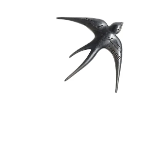 Tin Alloy Smoked Swallow Brooch
