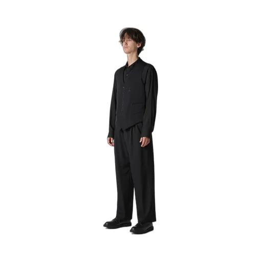 Wool Gabardine Zip Pocket Vest
