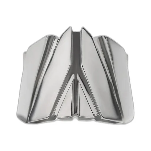Sv/Bk Rhodium Struced Ring Sv