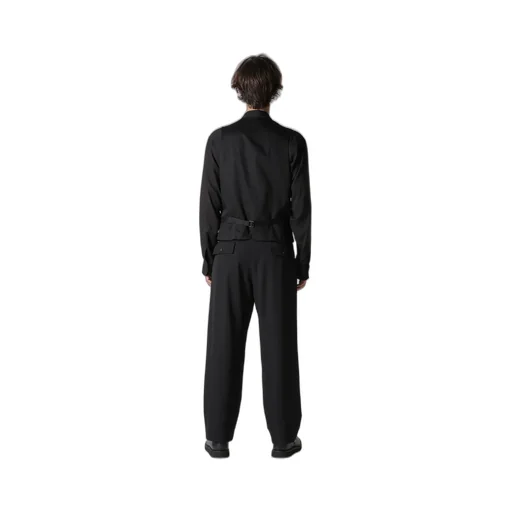 Wool Gabardine Zip Pocket Vest