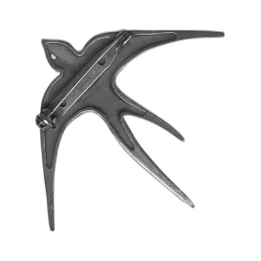 Tin Alloy Smoked Swallow Brooch