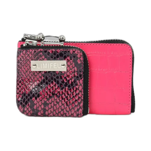 Croc+ Snake Embossed Leather W Small Wallet