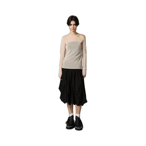 Pe Tulle Cutting Detail Tight Tee