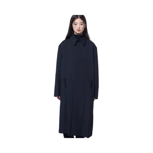 Washer Wool Gabardine Stand Collar Coat