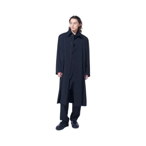 Washer Wool Gabardine Stand Collar Coat
