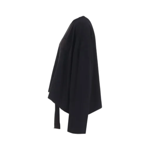 Ribbon Tape Detail Long-Sleeve Long T-Shirt