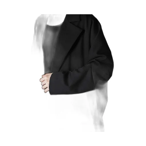 Wool Gabardine Elbow Patch Long Jacket