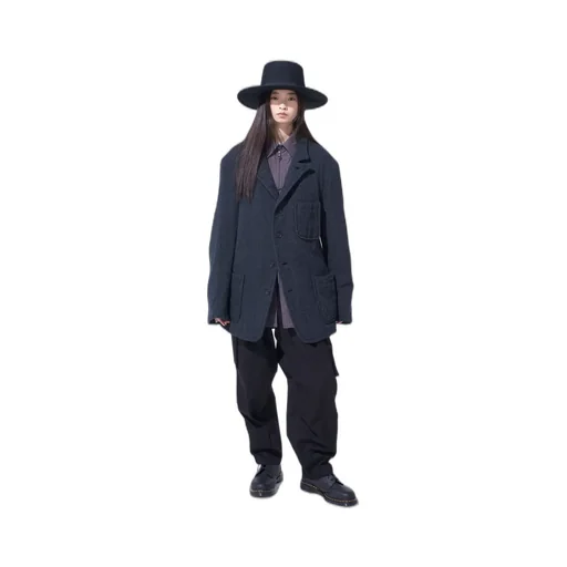 Wool Gauze Semi-Peaked Jacket