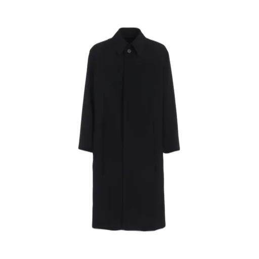 Washer Wool Gabardine Stand Collar Coat