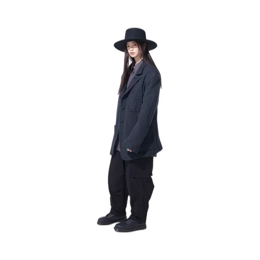 Wool Gauze Semi-Peaked Jacket