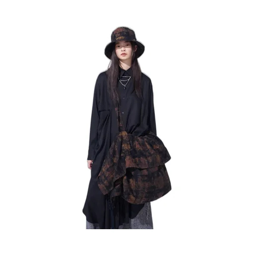 Check Jacquard Draped Shoulder Bag