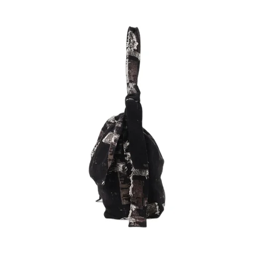 Patchwork Cut Jacquard Draped Shoulder Bag