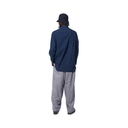 Herringbone Tweed Waist-String Wide Pants