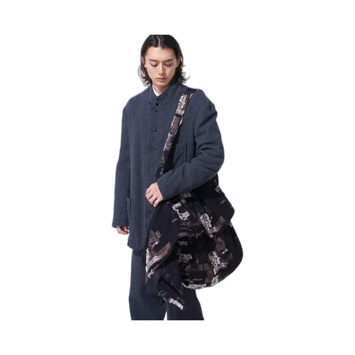 Patchwork Cut Jacquard Draped Shoulder Bag