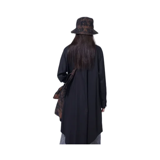 Check Jacquard Draped Shoulder Bag