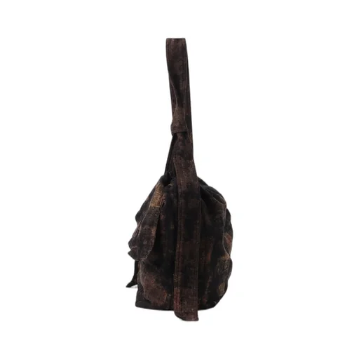 Check Jacquard Draped Shoulder Bag