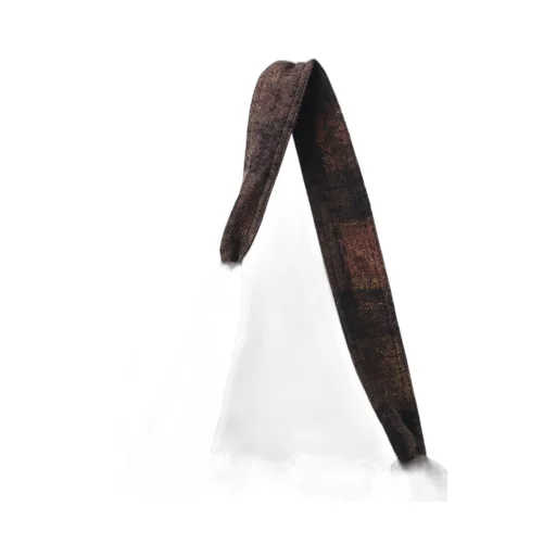 Check Jacquard Draped Shoulder Bag