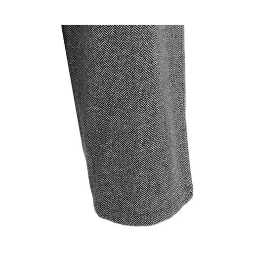 Herringbone Tweed Waist-String Wide Pants