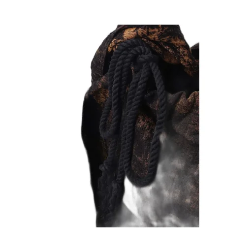 Check Jacquard Draped Shoulder Bag
