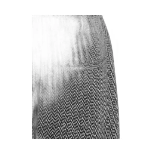 Herringbone Tweed Waist-String Wide Pants