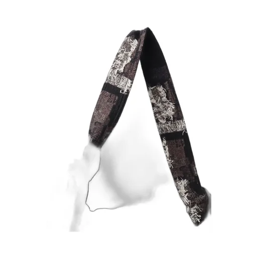 Patchwork Cut Jacquard Draped Shoulder Bag