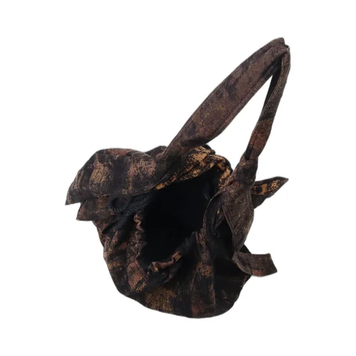 Check Jacquard Draped Shoulder Bag