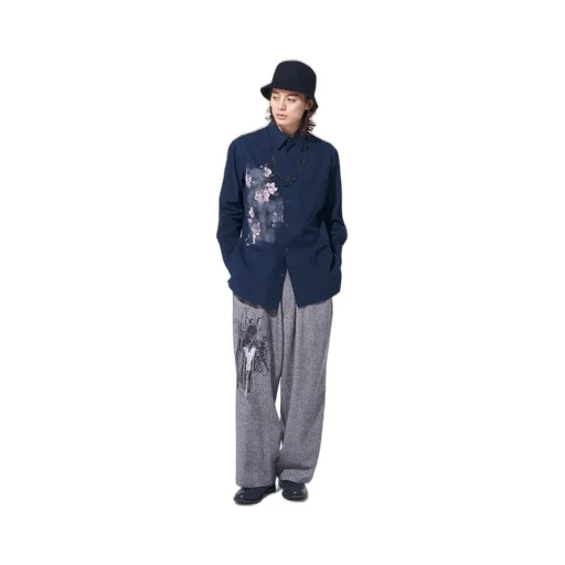 Herringbone Tweed Waist-String Wide Pants