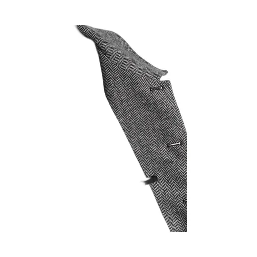 Herringbone Tweed Epaulette Oversized Blouson