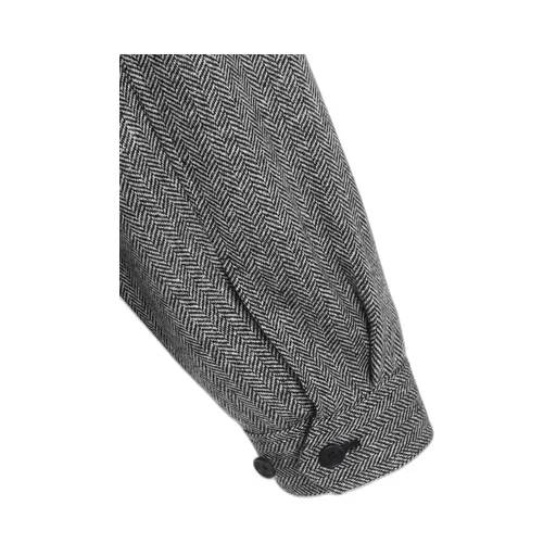 Herringbone Tweed Epaulette Oversized Blouson